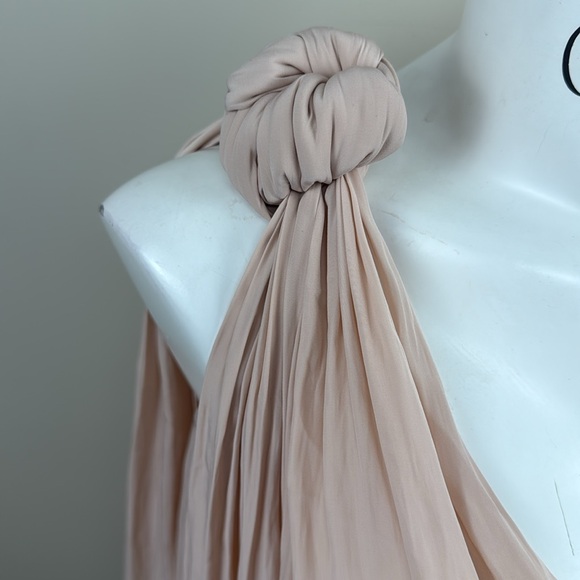 SMYTHE satin powder pink knotted shoulder V neck sleeveless blouse medium Vguc - Picture 7 of 11